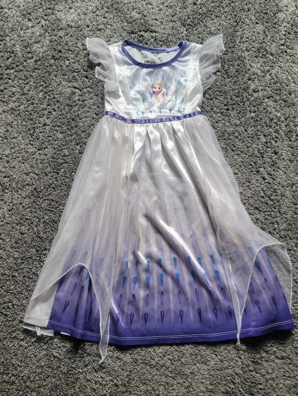 Disney Frozen II Elsa Purple and White Princess Nightgown Dress Size 4T - Picture 6 of 6